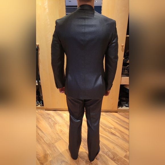 Kenneth Cole Reaction Men's Gray Ready Flex Basketweave Slim-Fit Suit - Picture 4 of 7